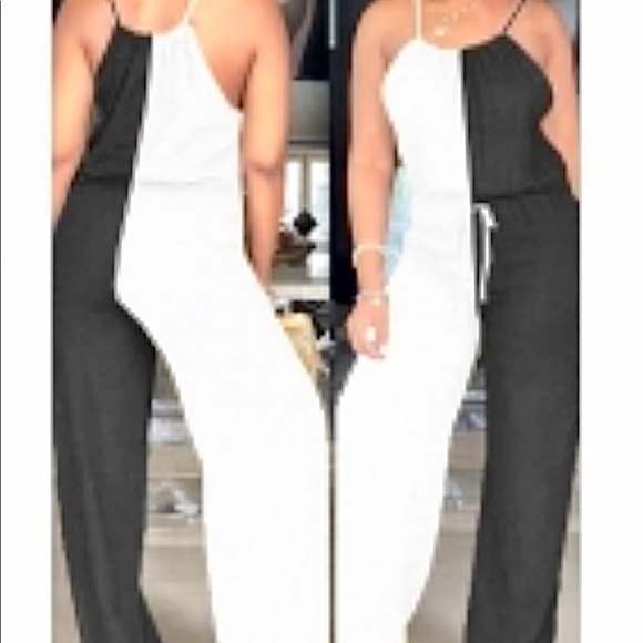 Pants - Brand New Half White/Half Black Jumpsuit